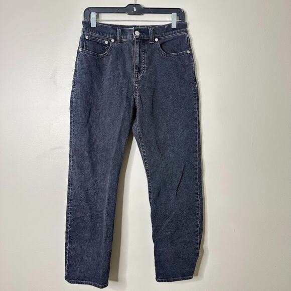 Madewell 90s Straight Jeans Size 28P Petite Stretch Black Charcoal Wash Denim - Picture 1 of 8